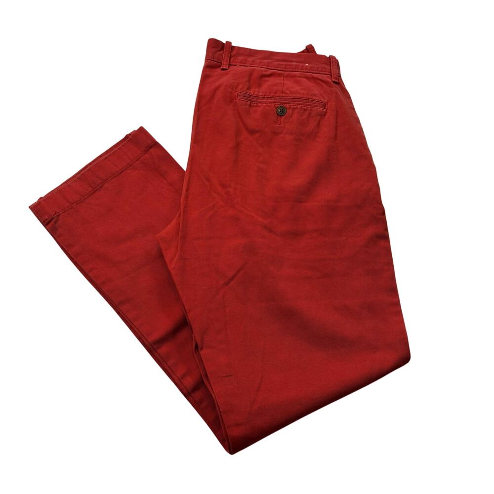 J.Crew Men's 33x32 Red Straight Chino Pant, 100% Cotton